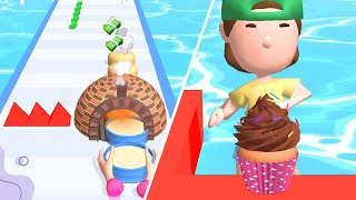 Making Chocolate Cupcakes🧁🍫😋 All Levels Gameplay Bakery Stack Cooking Lv 1-3 Android, IOS New Game screenshot 4