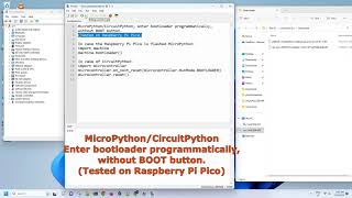 MicroPython/CircuitPython, enter bootloader programmatically, without BOOT button. Raspberry Pi Pico