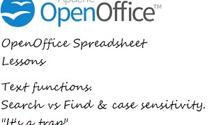 Openoffice Spreadsheet   Search vs Find Case Sensitive