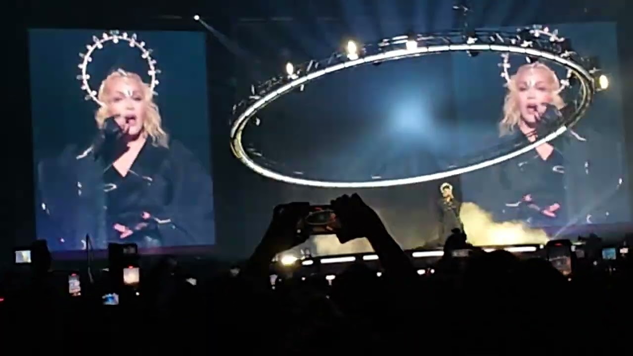 Madonna - Intro + Nothing Really Matters + Everybody. Live in London Opening night Celebration tour.