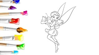 Coloring Tinker Rosetta. Disney Fairies. Drawing, Coloring, Painting for Toddlers/Kids.Magic pencils