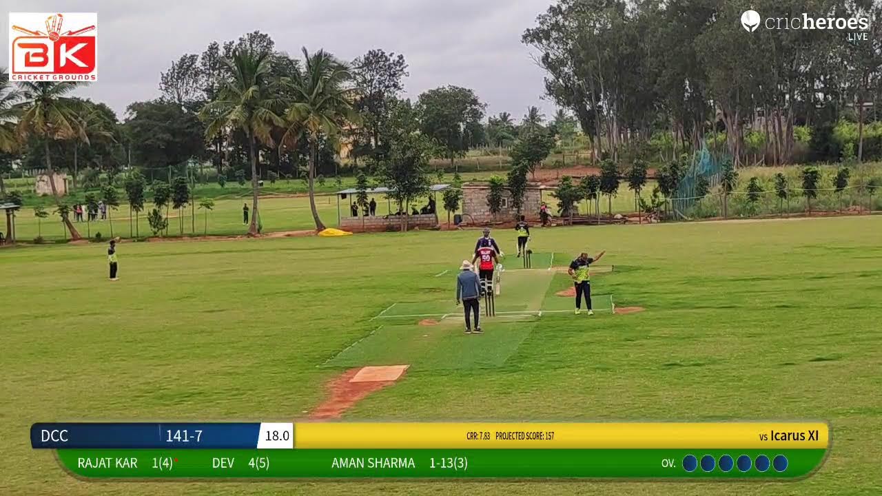 DCC vs Icarus XI Live Cricket Match | BK STARS CUP - XVIII Live - BK Cricket Ground - 3 Bengaluru (