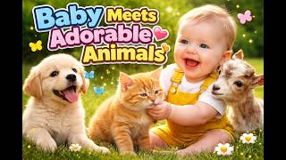 Baby Meets Adorable Animals and It's Too Cute 🥰 #kindness #humanity #bekind