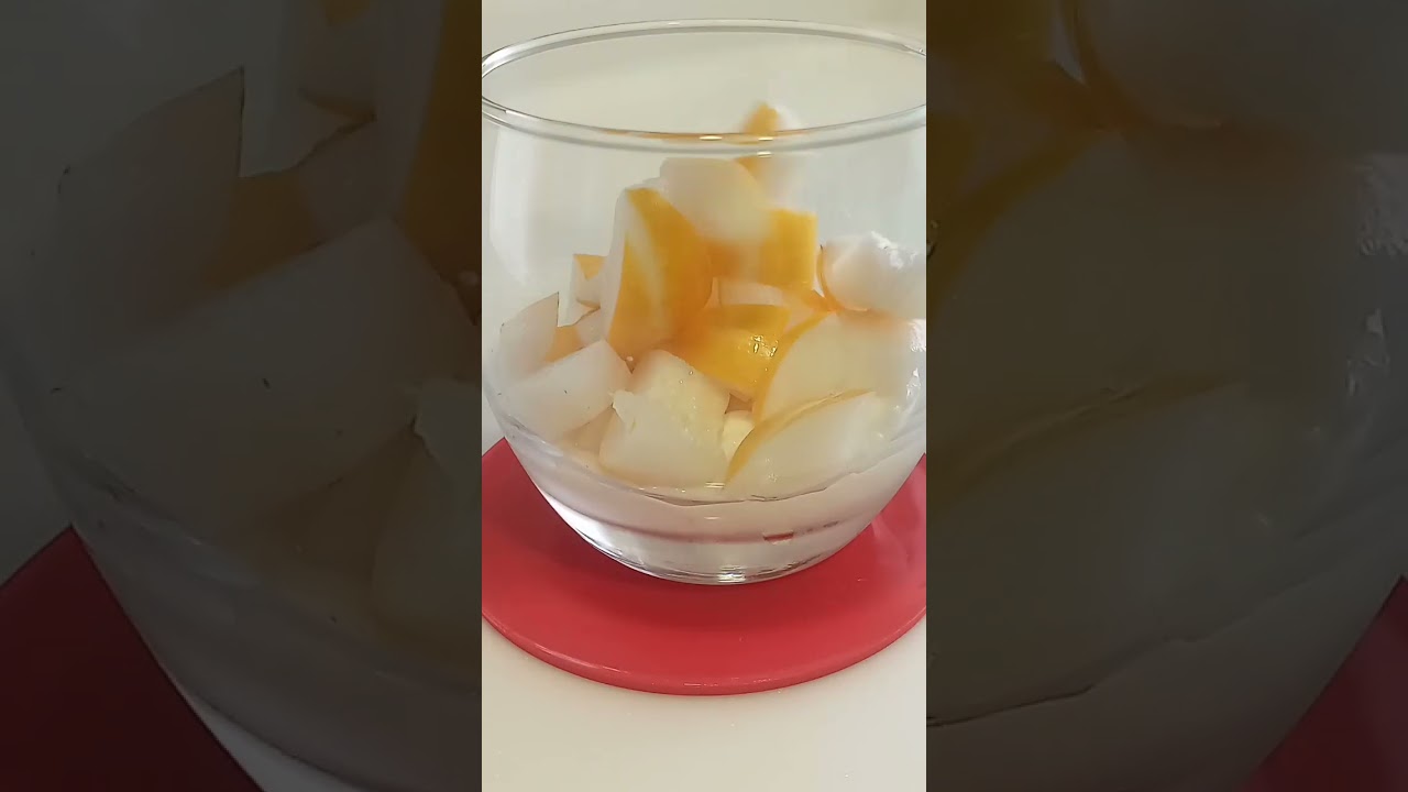 yogurt with cubed melon