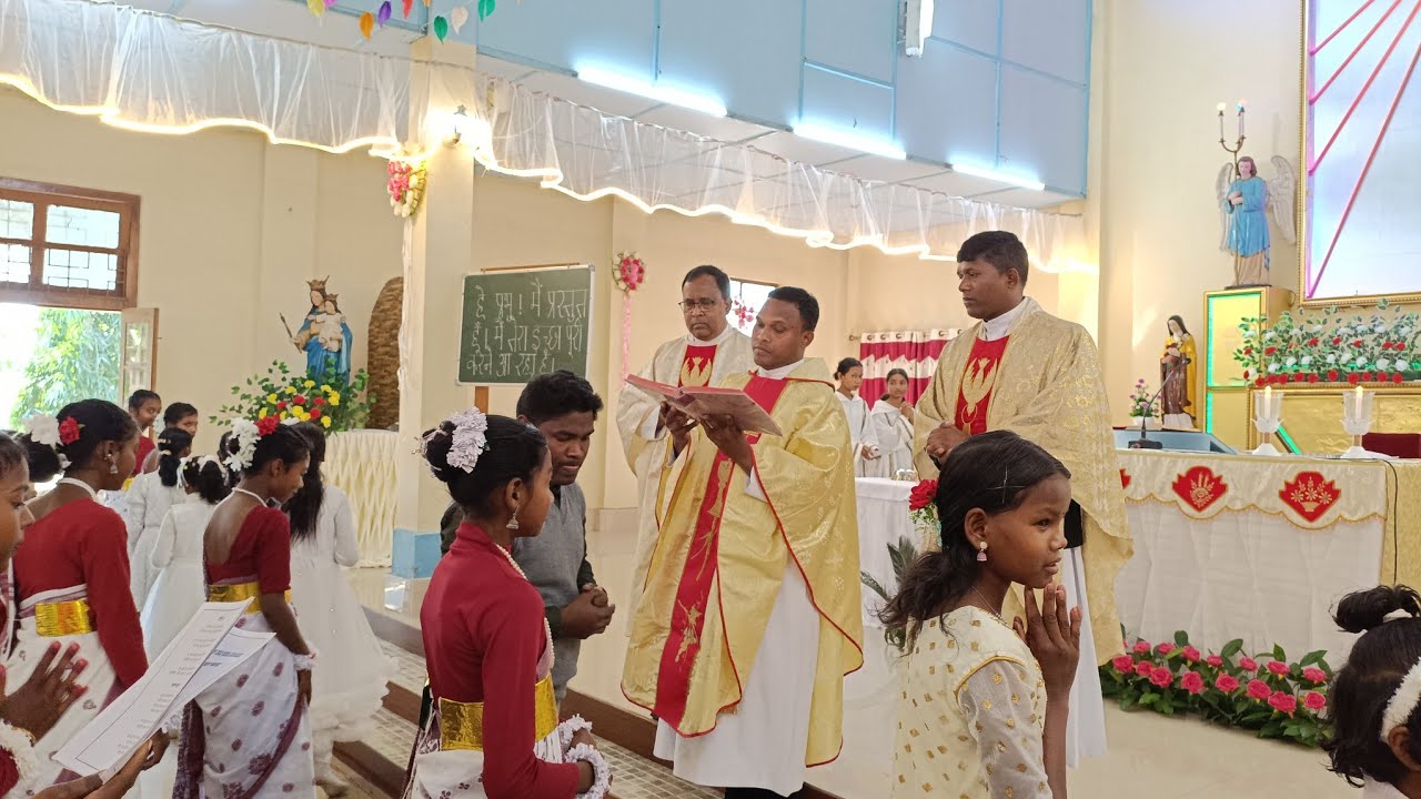 St. Theresa Church Golaghat: First Mass in the Parish by Rev. Fr. Anim Prakash 