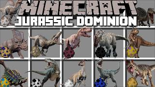 Minecraft JURASSIC DINOSAUR WORLD MOD / FALLEN KINGDOM DOMINION SAVE FROM VOLCANO !! Minecraft Mods