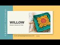 Easy willow granny square crochet pattern  tutorial