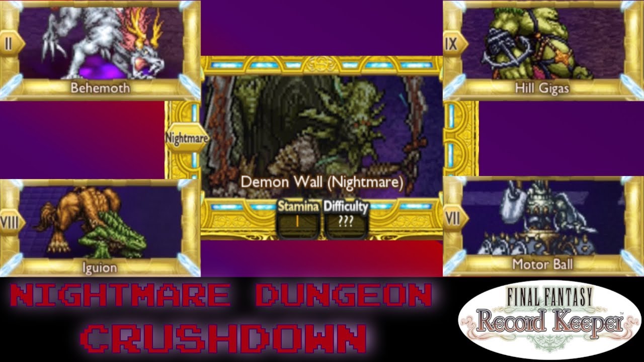 Final Fantasy Record Keeper:The Nightmare Dungeon Series -CRUSHDOWN-