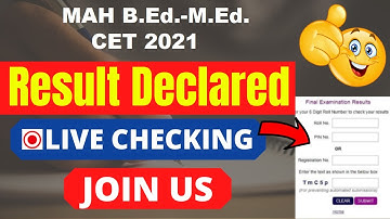 MAH B.Ed.- M.Ed. Integrated CET 2021 Result (Declared)- Check MAH B.Ed.- M.Ed. Integrated CET Result
