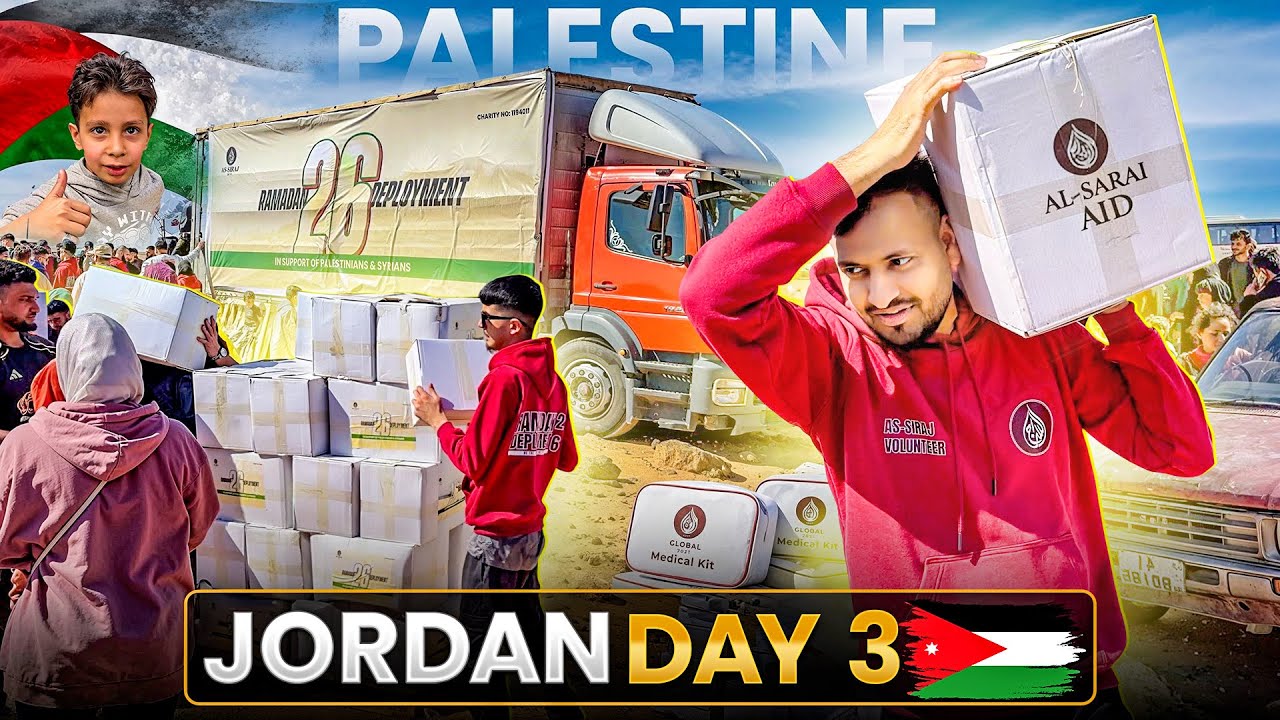 Jordan Day 3 🇯🇴 | Distributing Ramadan Food Packages to Palestinian Families🤍& Iftar with Orphans 🍽️