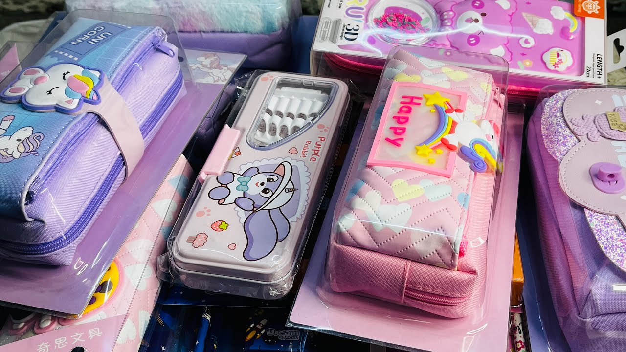Unboxing biggest haul of unicorn pencils cases, stationery sets