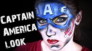 captain america face halloween makeup painting