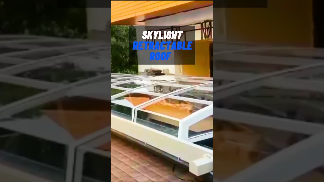 Skylight retractable roof for controlled daylight