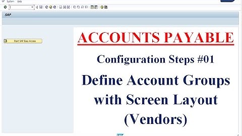 AP Config Steps #01 Define Account Groups with Screen Layout Vendors