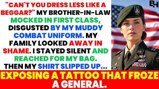 My Brother-in-law Humiliated Me in First Class — Until a 4-Star General Saw My Tattoo and Froze