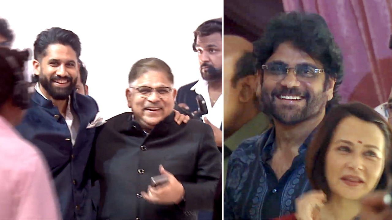 Naga Chaitanya & Nagarjuna, Amala Visuals at Allu Sirish & Nayarika Reddy Pre Wedding Reception