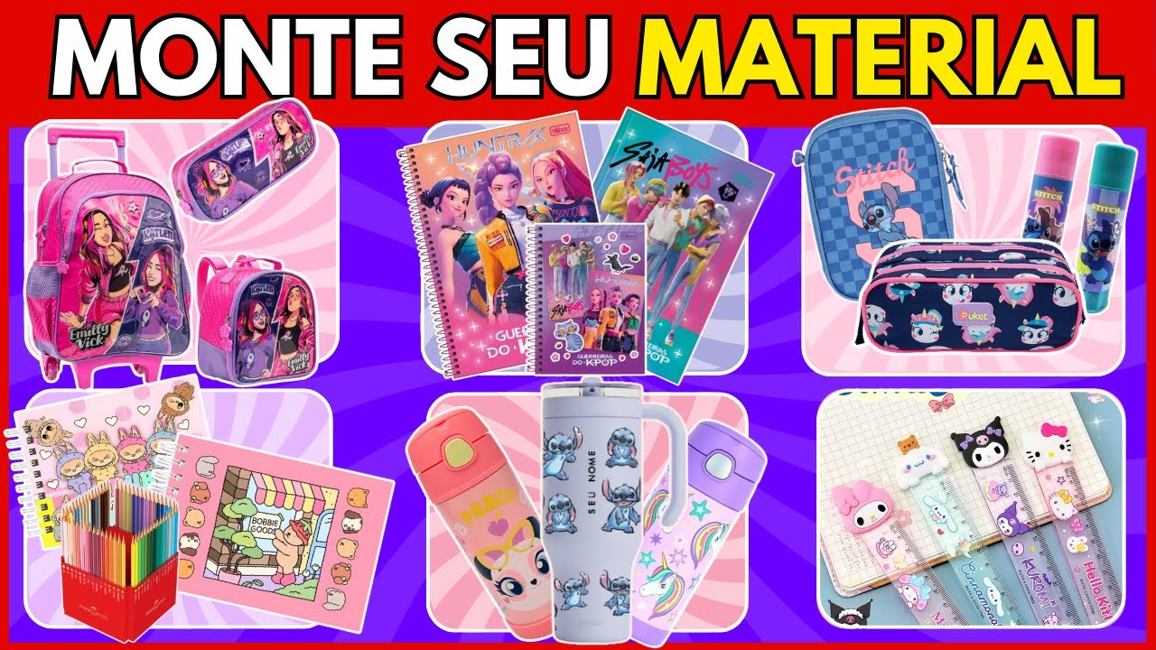 MONTE SEU MATERIAL ESCOLAR | JOGO DE ESCOLHAS 🎒✨ | Zera Quiz | 