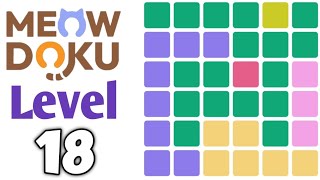 Meowdoku: Brain Puzzle Games Level 18 Walkthrough