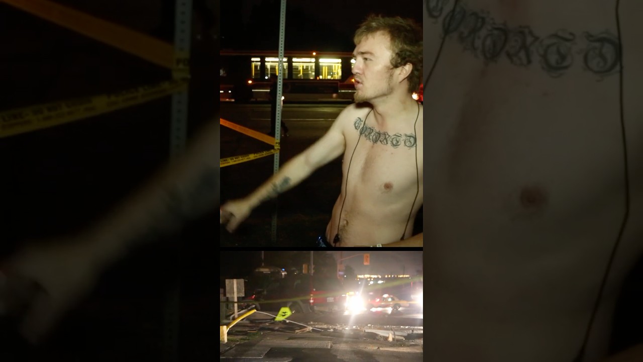 Car crash brings down live power lines - bus stops just in time ⚡ 