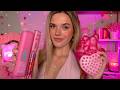 ASMR 1h Pink Pamper Session + Layered Sounds ʚ🩷ɞ (skincare, haircare, makeup, etc)