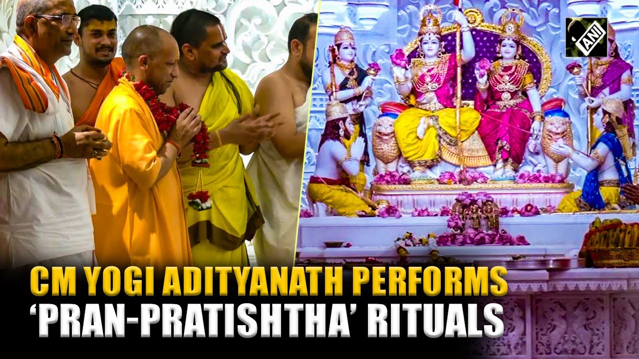 CM Yogi Adityanath performs ‘Pran-Pratishtha’ rituals of Ram Darbar at ...