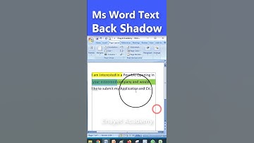 Text Background Shadow in ms word document