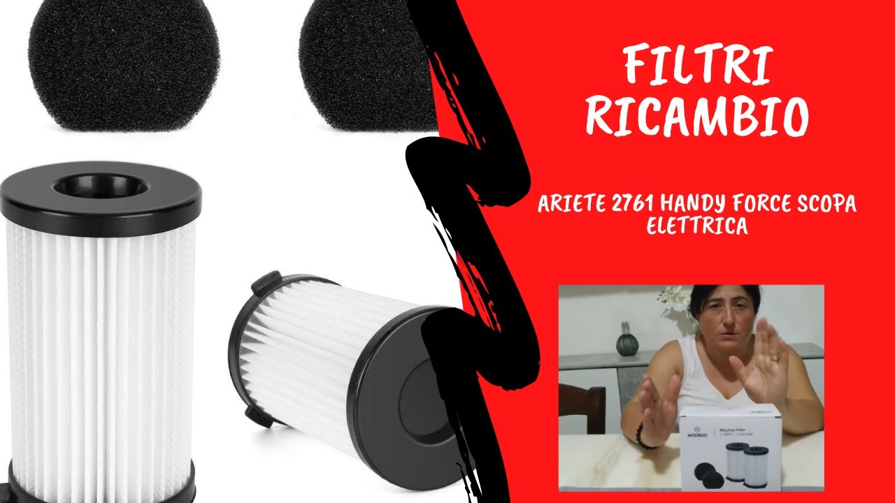 filtri di ricambio per Ariete 2761 Handy Force Scopa Elettrica - YouTube