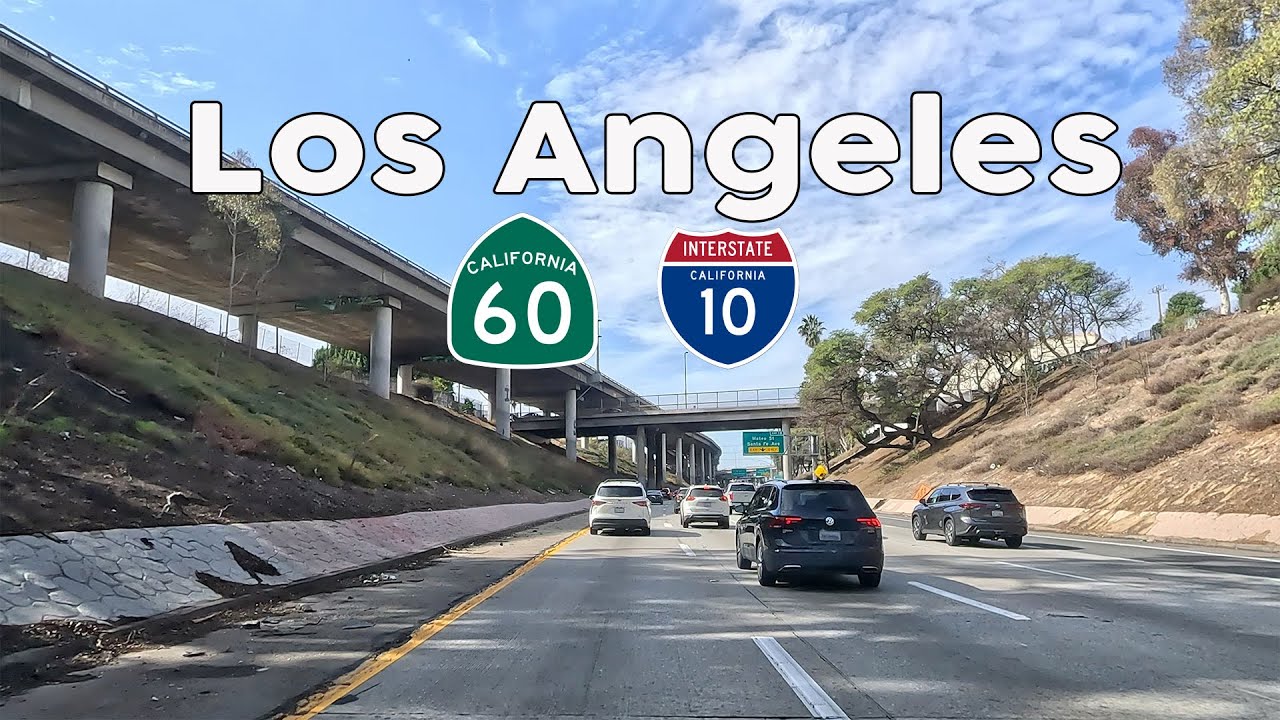 Freeway Tour Los Angeles Freeway Journey: Interstate 10 and SR60 West Drive Tour ...
