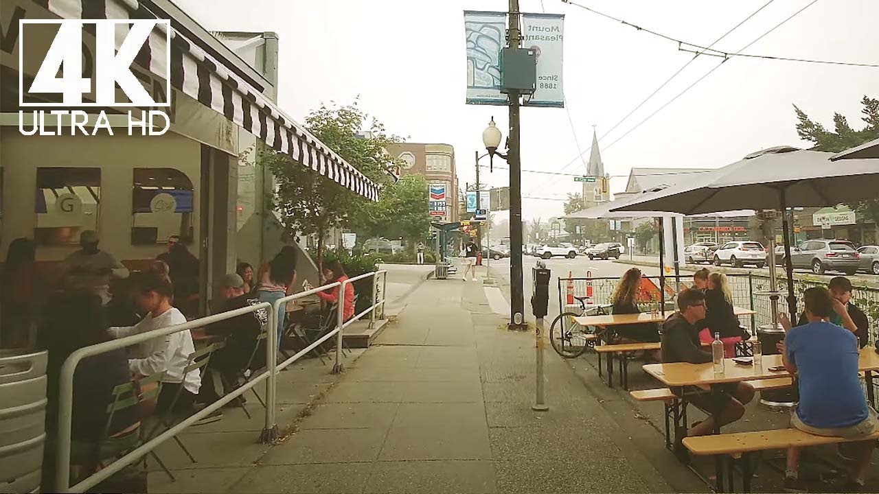 [4k] A walk through the Main St Vancouver Smoke | Mount Pleasant Canada Life |
