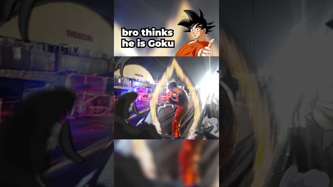 He really turned into Goku 😭 #ravers #shorts #cosplay #beyondwonderland #challenge #meme #edit