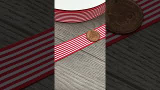 25mm Red and Whie Horizontal Ribbon by Smart as a Button Ltd