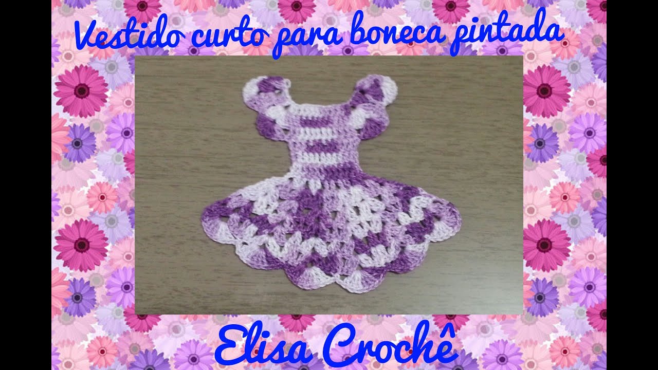 vestido de boneca de crochê para pano de prato