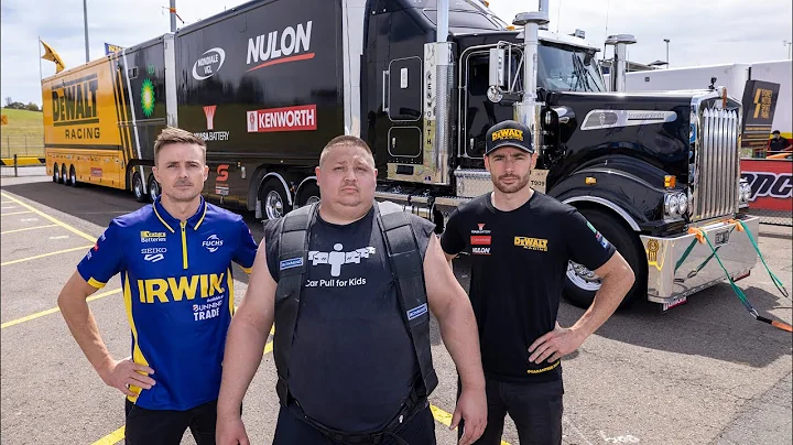 Aussie strongman Troy Conley pulls Team 18 transpo...