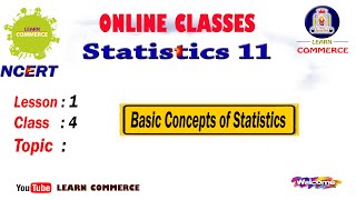 Basic Concepts of Statistics | Class 11 Statistics Online Class | Mrs. Udayashree