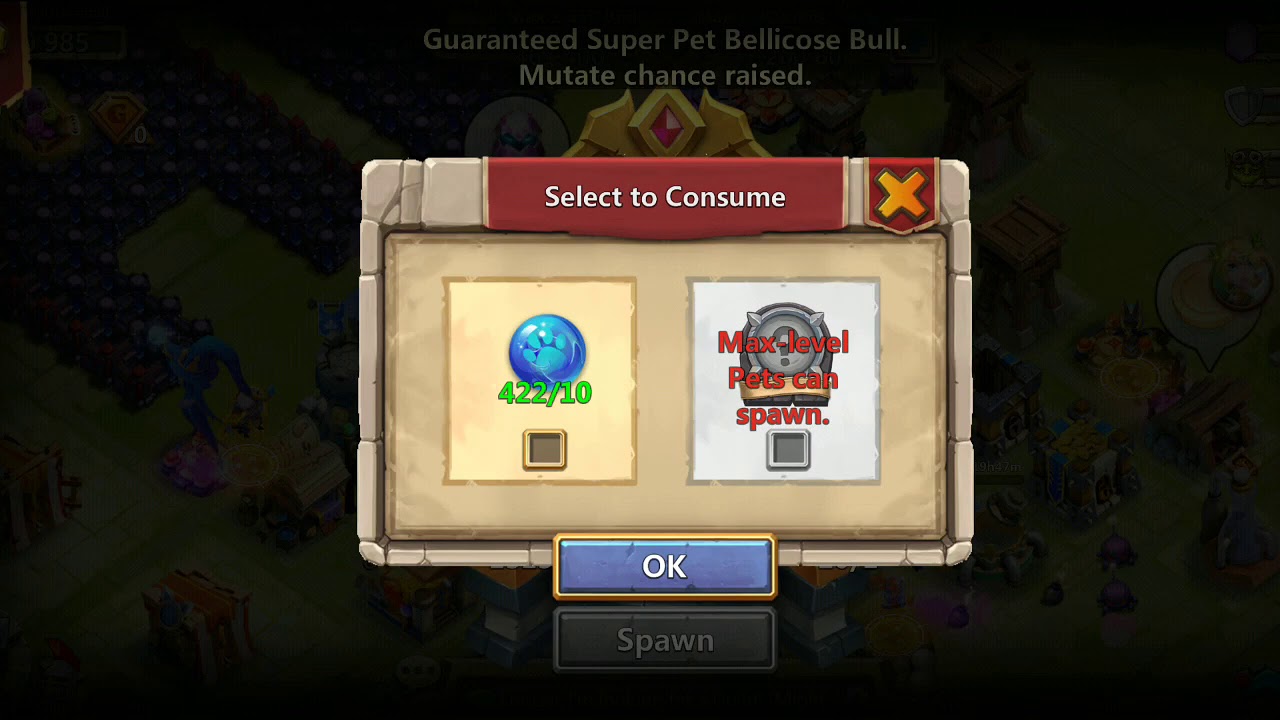 Unlocked pet Bellicose Bull castle clash - YouTube