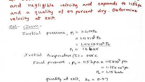 Problem on steam nozzles (exit velocity)