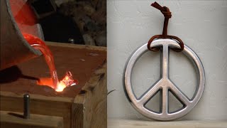 Metal Sand Casting of an Alumium Peace Sign for Decoration