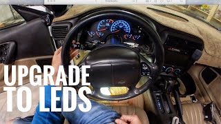 How to replace bulbs in a 97-02 Camaro Gauge cluster -  How to upgrade to LEDs 97-02 Gauge cluster