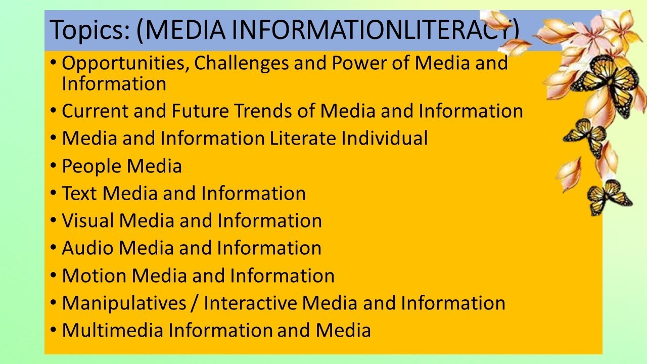 Media Information Literacy Reference Part 2 YouTube