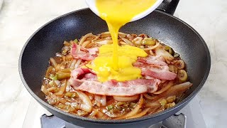 밥을 이렇게 만들었더니 가족들 난리났어요! 순식간에 사라집니다 Bacon rice bowl recipe