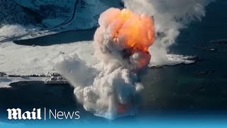 German rocket explodes into huge fireball seconds after launch in Norway