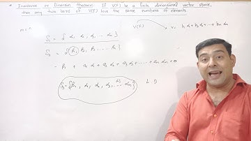 Linear algebra - 19 ,  Proof of Invariance  theorem of vector space, Proof of Dimension theorem