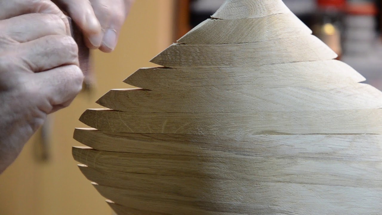 PIED DE LAMPE en Chêne, Poirier et Palissandre - 325.