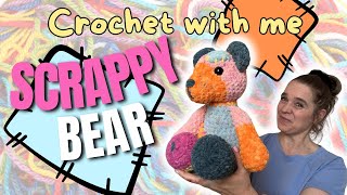 Crocheting a Scrappy Bear: No Planning Required | Bernat Patchwork Yarn Project Tropical Splash