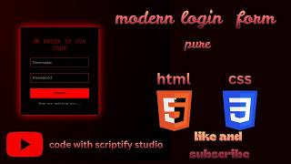 Modern Login  form  Using HTML CSS 🔥 | Modern UI Design