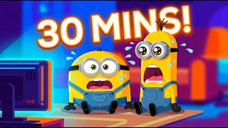 Bob, Stuart, Kevin 2+ Hours! Screen Time Story 📱😱 | Minions Animation