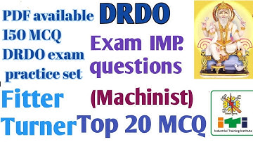 DRDO exam practice set Tared machine Turner fitter question answer Hindi English language