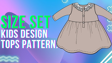 Size Set Making Kids Design Tops Pattern | Pattern Making Tutorials | Winda Cad Tutorial |