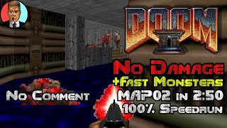[World Record] No Damage Fast Speedrun of Doom 2 Map 02 in 2:50 {No Comment}