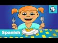 Learn spanish food vocabulary with basho  friends  im hungry food song  tengo hambre